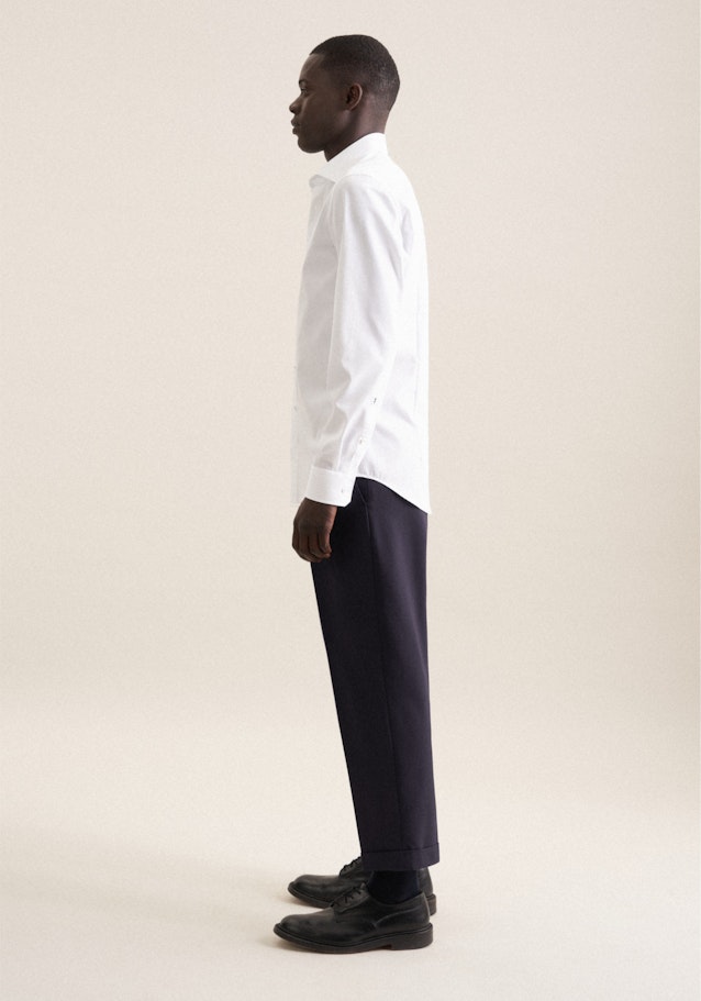 Non-iron Poplin Business Shirt in Shaped with Kent-Collar in White | Seidensticker Onlineshop