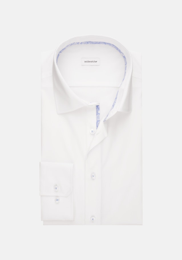Non-iron Poplin Business Shirt in Shaped with Kent-Collar in White | Seidensticker Onlineshop