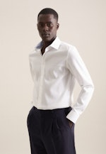 Shaped Business shirt Small pattern in White |  Seidensticker Onlineshop