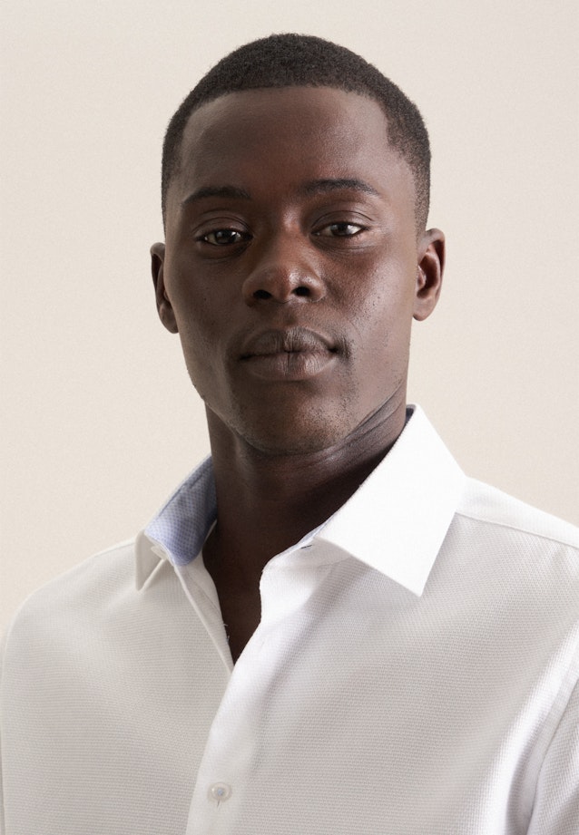 Shaped Business shirt Small pattern in White |  Seidensticker Onlineshop