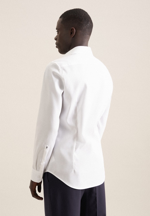 Chemise Business X-Slim Structuré Col Kent in Blanc |  Seidensticker Onlineshop