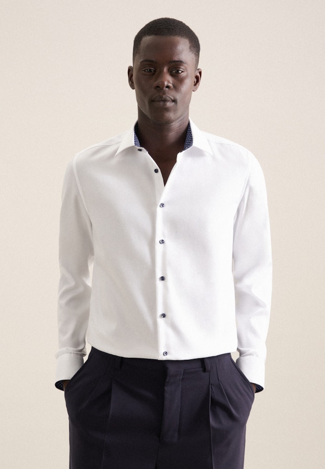 Bügelfreies Twill Business Hemd in X-Slim mit Kentkragen in Weiß | Seidensticker Onlineshop