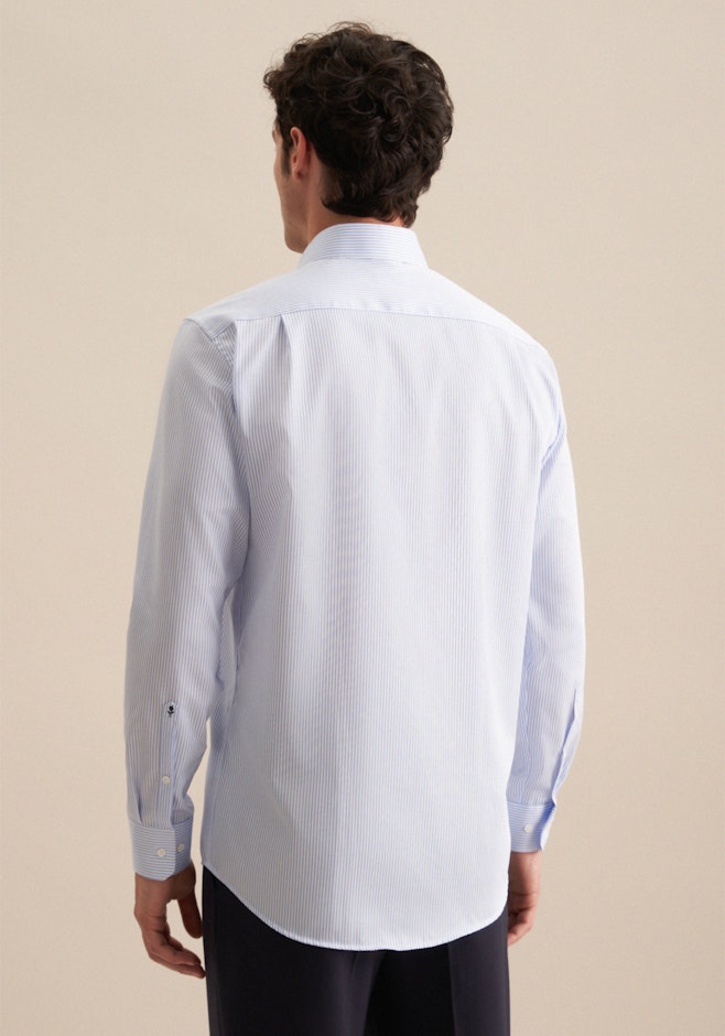 Regular Business Hemd Gestreift in Mittelblau | Seidensticker Onlineshop