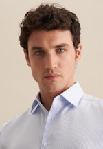 Regular Business Hemd Gestreift in Mittelblau |  Seidensticker Onlineshop