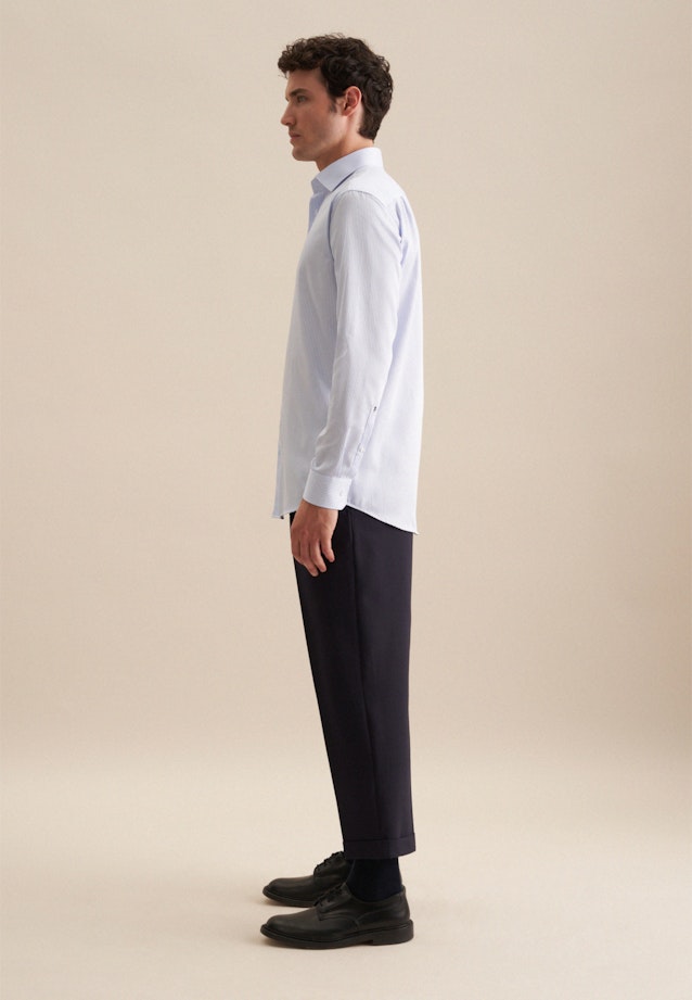 Regular Business Hemd Gestreift in Mittelblau |  Seidensticker Onlineshop