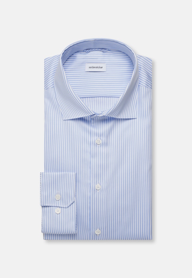 Regular Business Hemd Gestreift in Mittelblau |  Seidensticker Onlineshop