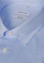 Regular Business Hemd Gestreift in Mittelblau |  Seidensticker Onlineshop