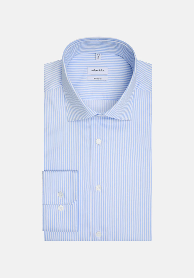 Regular Business shirt Stripes in Light Blue | Seidensticker online shop