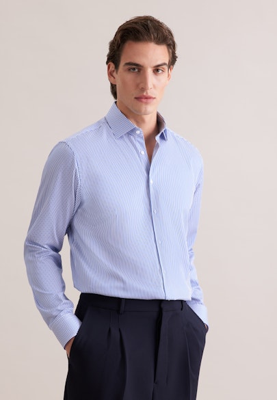 Regular Chemise d'affaires Rayures in Bleu Moyen |  Seidensticker Onlineshop