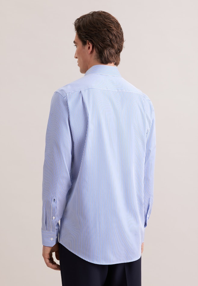 Regular Business Hemd Gestreift in Mittelblau | Seidensticker Onlineshop