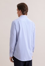 Regular Business Hemd Gestreift in Mittelblau |  Seidensticker Onlineshop