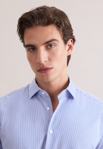 Regular Business Hemd Gestreift in Mittelblau |  Seidensticker Onlineshop