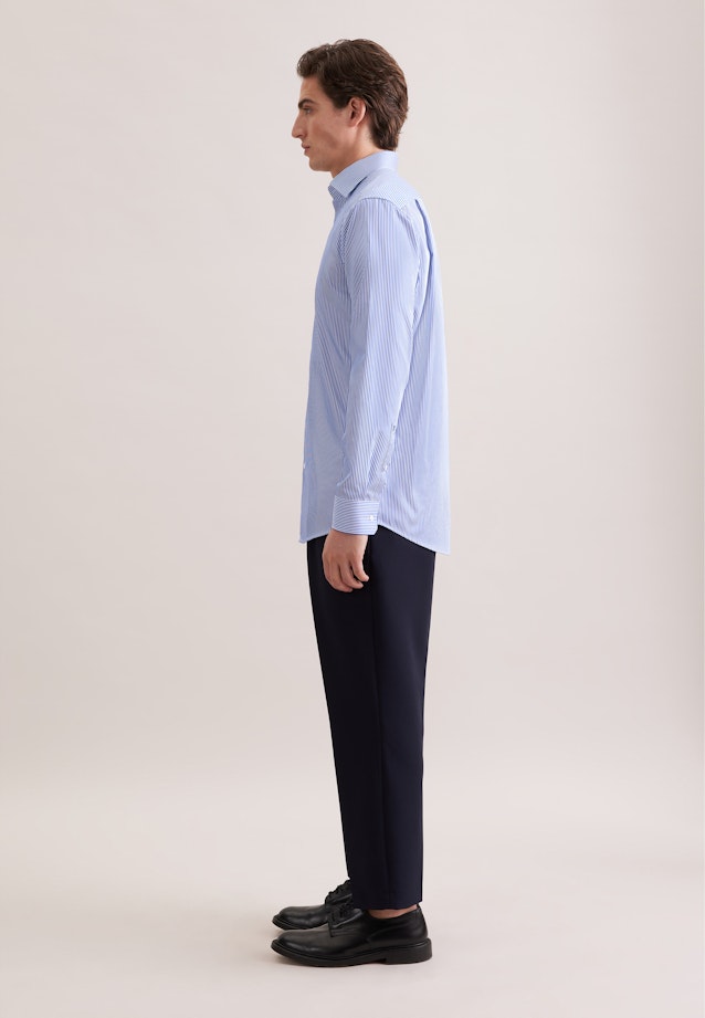 Regular Business Hemd Gestreift in Mittelblau |  Seidensticker Onlineshop