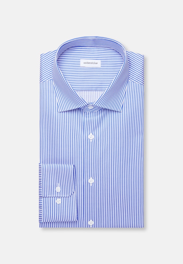 Regular Business Hemd Gestreift in Mittelblau |  Seidensticker Onlineshop