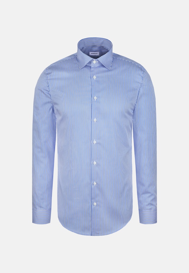 Regular Business Hemd Gestreift in Mittelblau |  Seidensticker Onlineshop