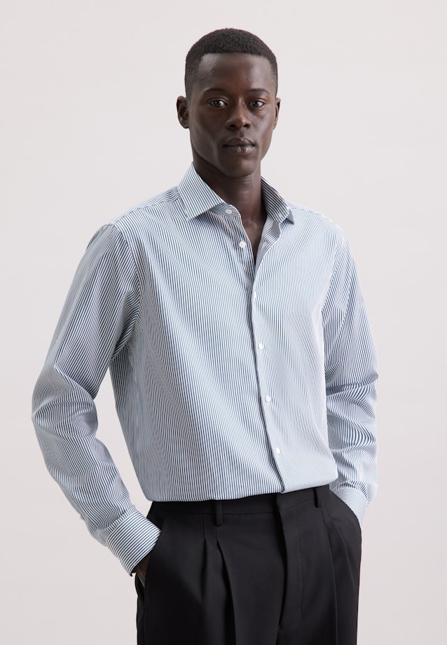 Regular Business shirt Stripes in Grün |  Seidensticker Onlineshop