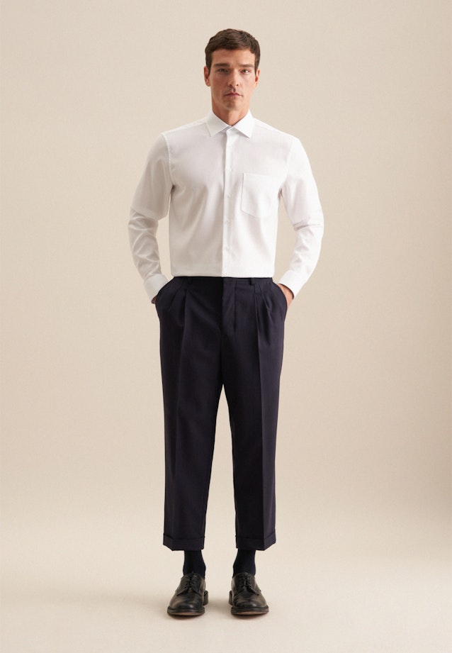 Non-iron Structure Business Shirt in Regular with Kent-Collar in White |  Seidensticker Onlineshop