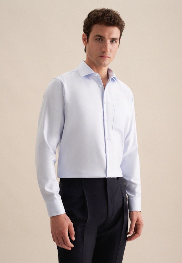 Non-iron Structure Business Shirt in Regular with Kent-Collar in Light Blue |  Seidensticker Onlineshop