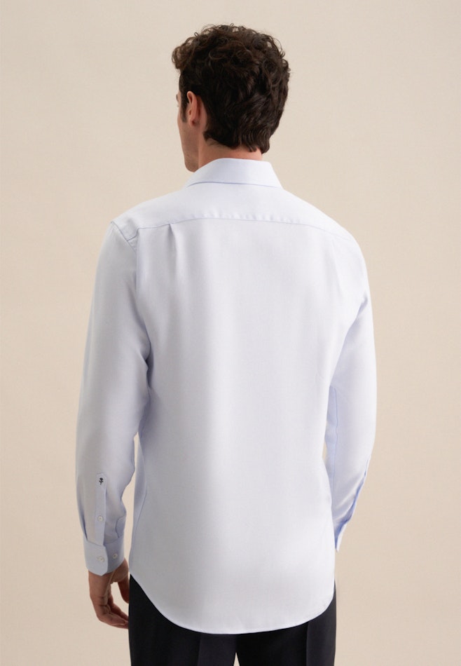 Non-iron Structure Business Shirt in Regular with Kent-Collar in Light Blue | Seidensticker online shop