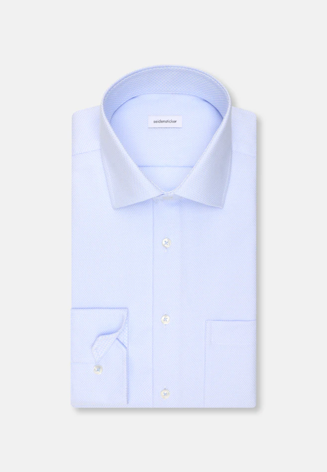 Regular Chemise d'affaires Petit motif dans Bleu Clair | Boutique en ligne Seidensticker