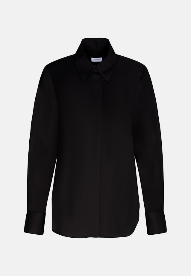 Plain weave Shirt Blouse in Black |  Seidensticker Onlineshop