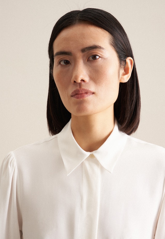 Plain weave Shirt Blouse in White |  Seidensticker Onlineshop