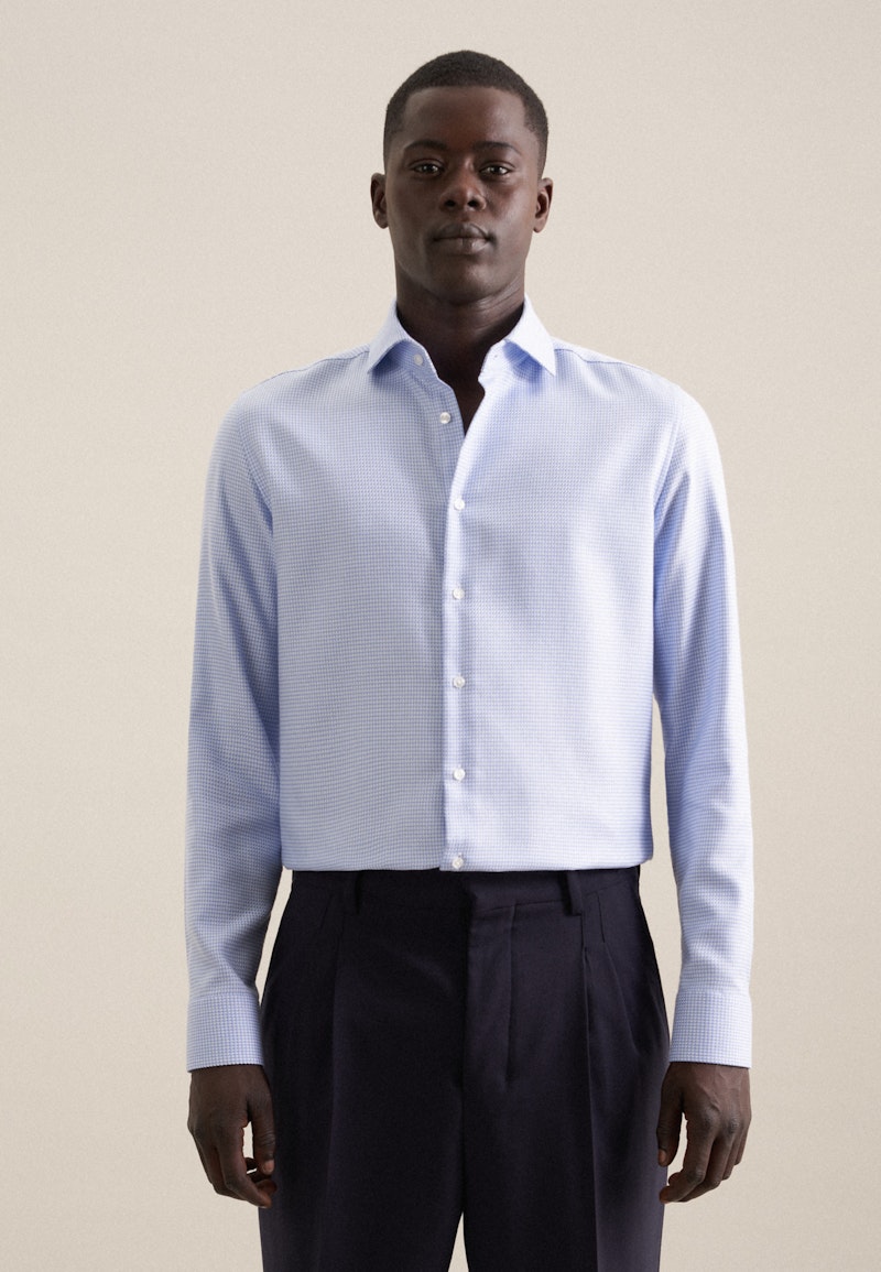 Non-iron Structure Business Shirt in Slim with Kent-Collar