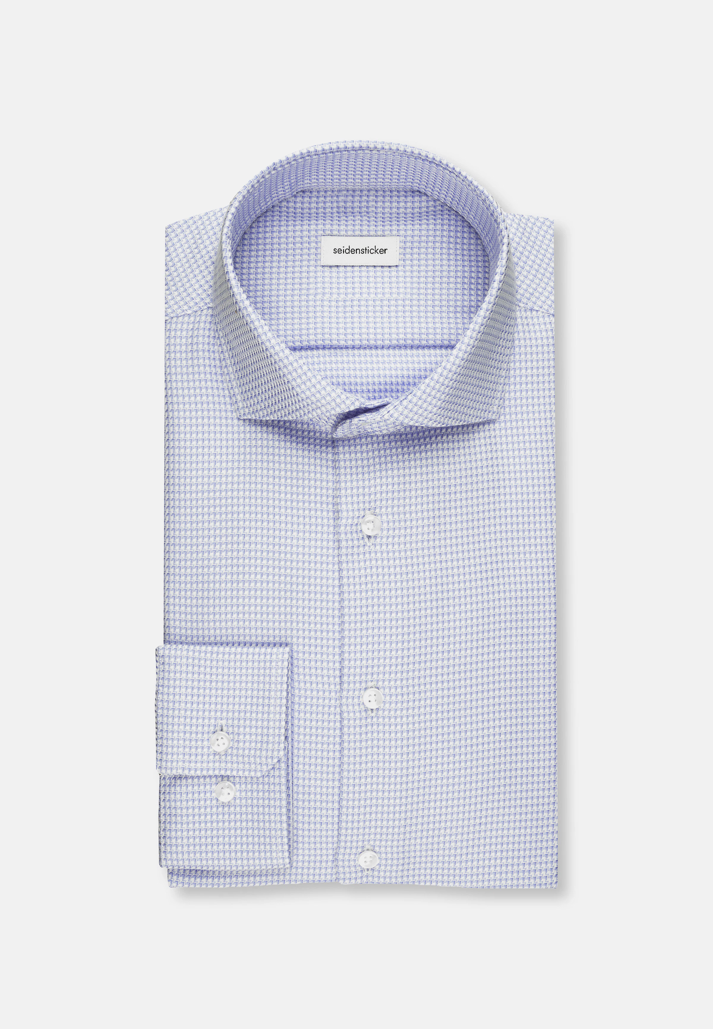 Men Slim Business shirt Structure light blue | Seidensticker