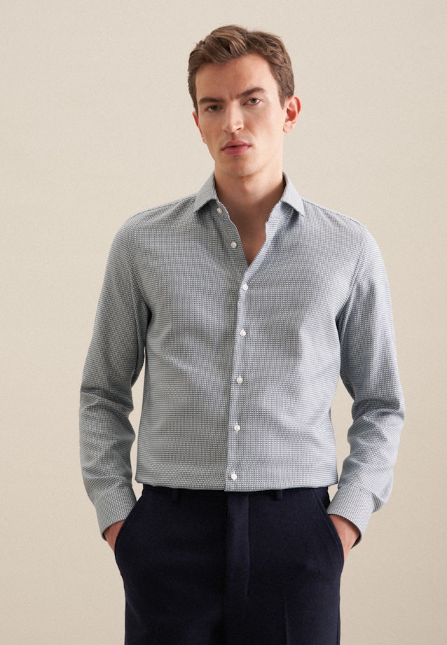 Slim Business Hemd Struktur in Türkis |  Seidensticker Onlineshop