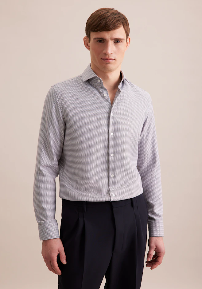 Slim Business Hemd Struktur in Braun | Seidensticker Onlineshop
