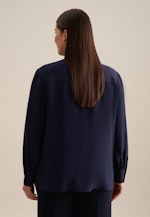 Grande taille Collar Shirt Blouse in Dark Blue |  Seidensticker Onlineshop