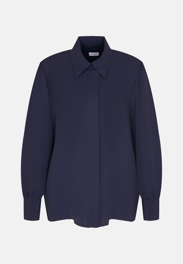 Grande taille Collar Shirt Blouse in Dark Blue |  Seidensticker Onlineshop