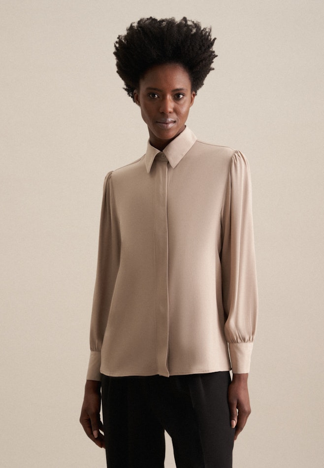 Long sleeve Crepe Shirt Blouse in Beige | Seidensticker online shop