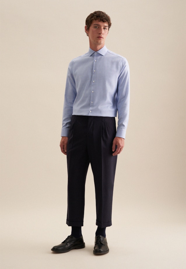 Non-iron Structure Business Shirt in Regular with Kent-Collar in Light Blue |  Seidensticker Onlineshop