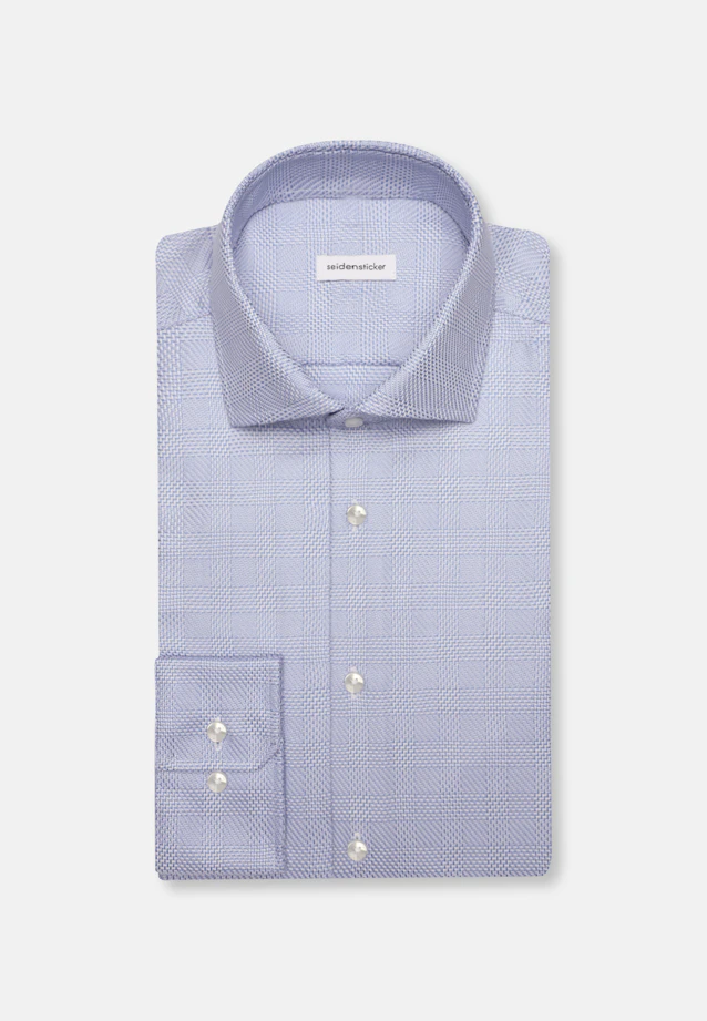 Regular Chemise d'affaires carreaux in Bleu Clair |  Seidensticker Onlineshop