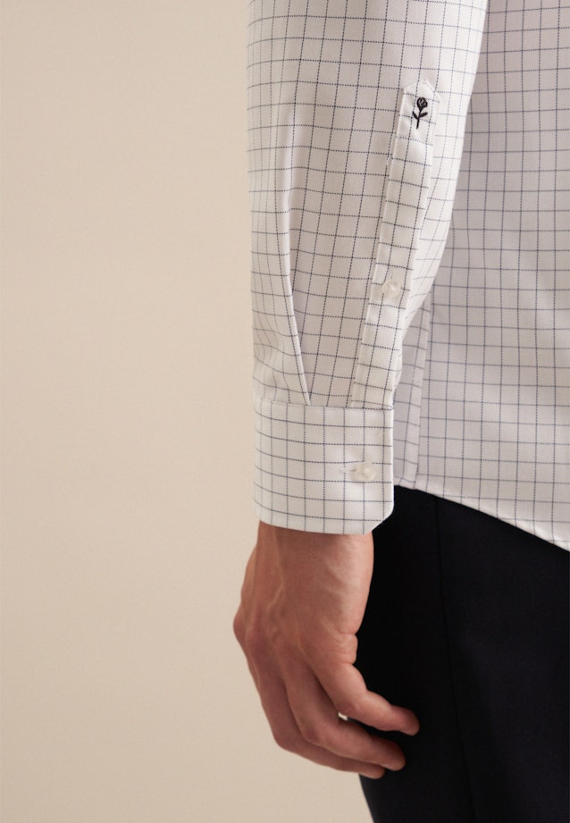 Regular Business Hemd Karo in Mittelblau |  Seidensticker Onlineshop