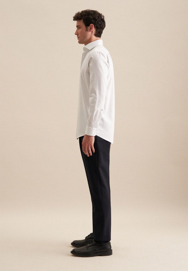 Regular Business Hemd Karo in Mittelblau |  Seidensticker Onlineshop