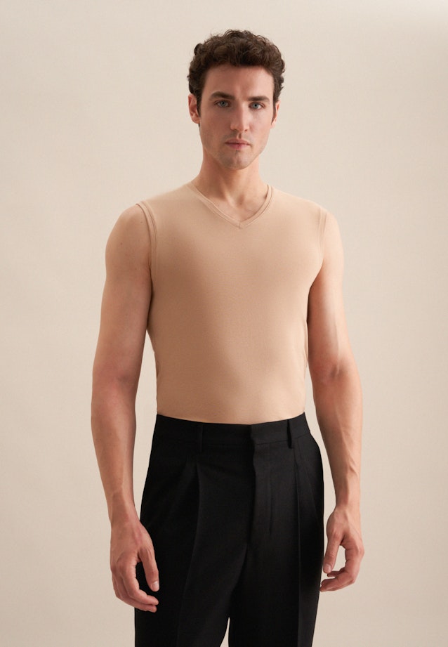 Shaped Tanktop Uni in Beige |  Seidensticker Onlineshop