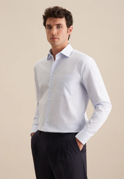 Regular Business shirt Small pattern in Light Blue |  Seidensticker Onlineshop