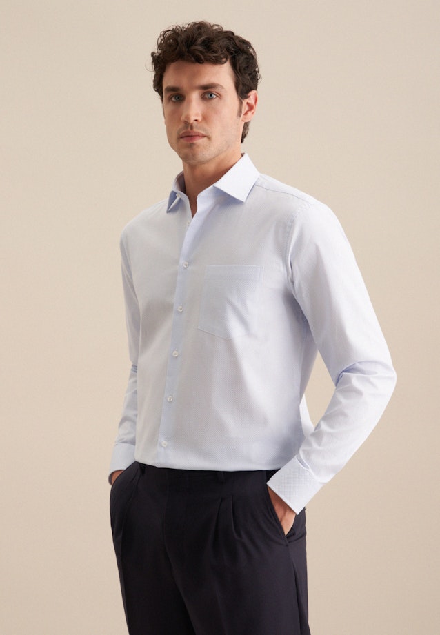 Twill Business Shirt in Regular with Kent-Collar and extra long sleeve in Light Blue |  Seidensticker Onlineshop