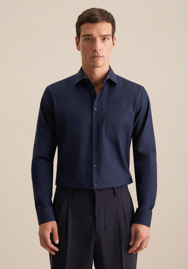 Comfort Business Hemd Uni in Dunkelblau | Seidensticker Onlineshop