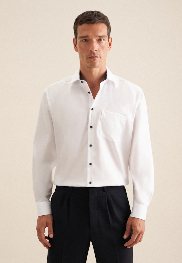 Non-iron Twill Business Shirt in Comfort with Kent-Collar in White |  Seidensticker Onlineshop