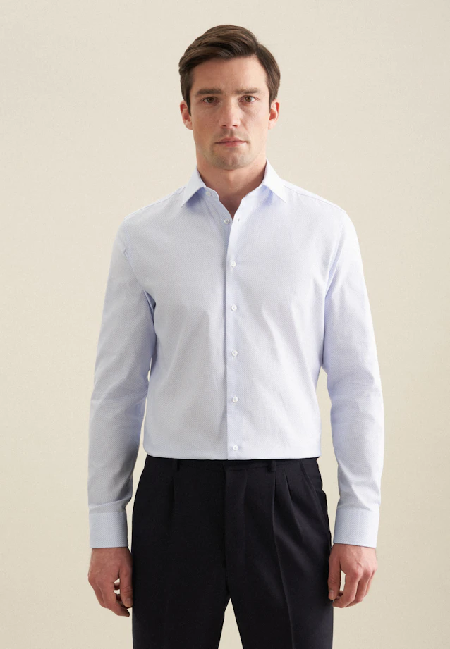 X-Slim Business shirt Small pattern in Light Blue |  Seidensticker Onlineshop