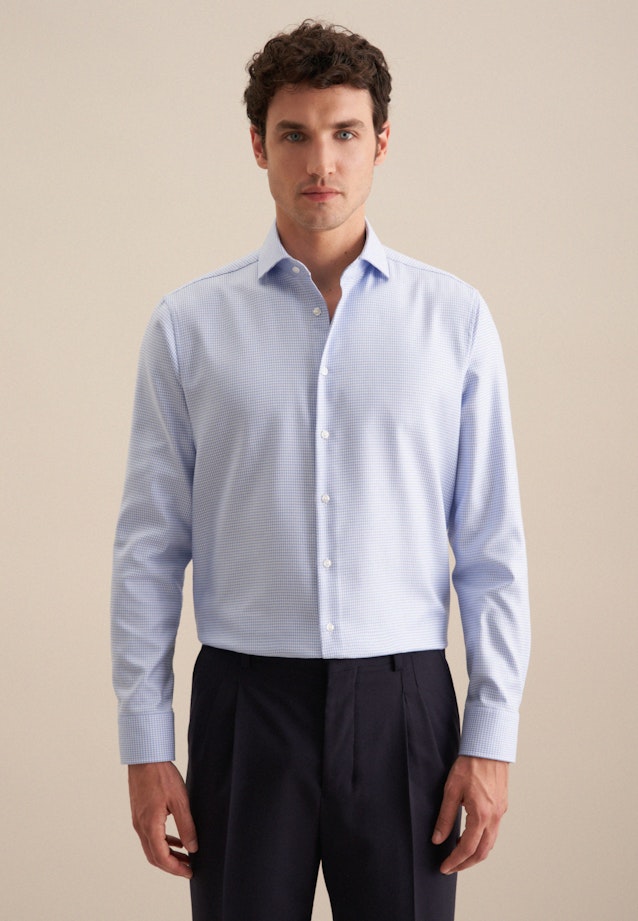 Non-iron Structure Business Shirt in Comfort with Kent-Collar in Light Blue |  Seidensticker Onlineshop