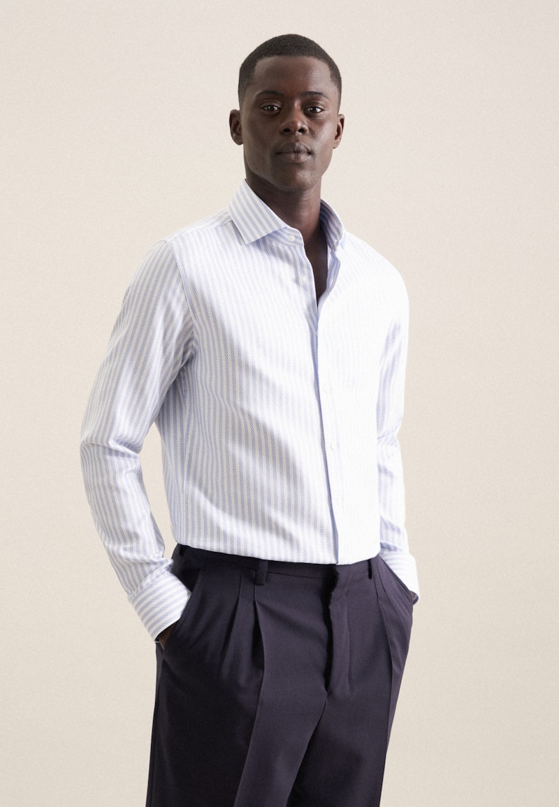 Non-iron Structure Business Shirt in Slim with Kent-Collar