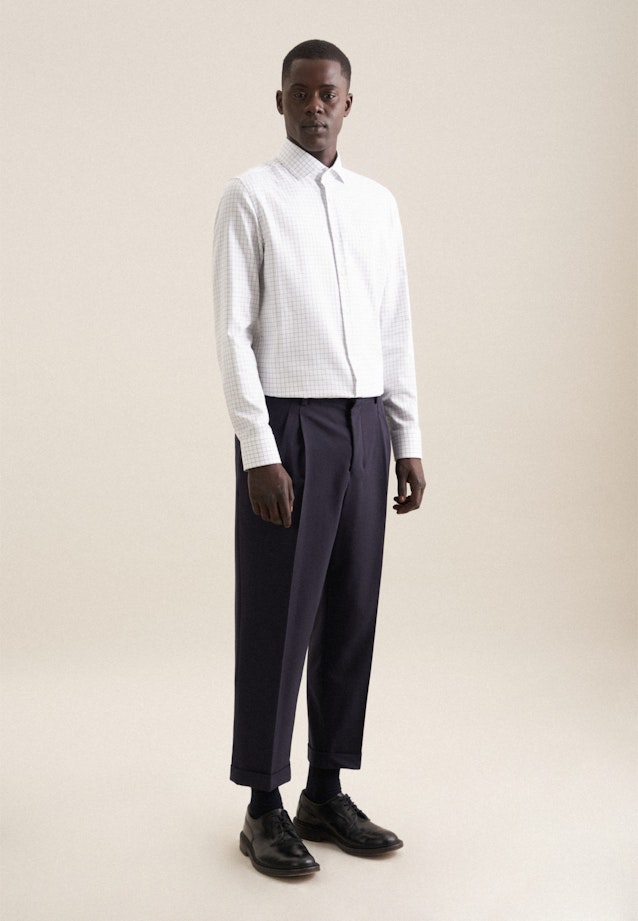 Slim Business shirt Check in Medium Blue |  Seidensticker Onlineshop