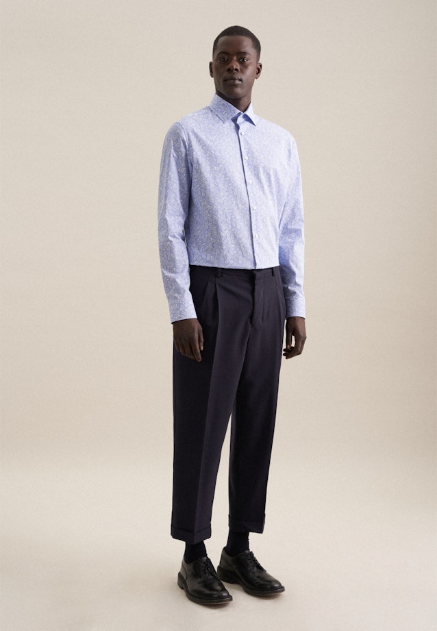 Slim Business Hemd Druck in Hellblau |  Seidensticker Onlineshop