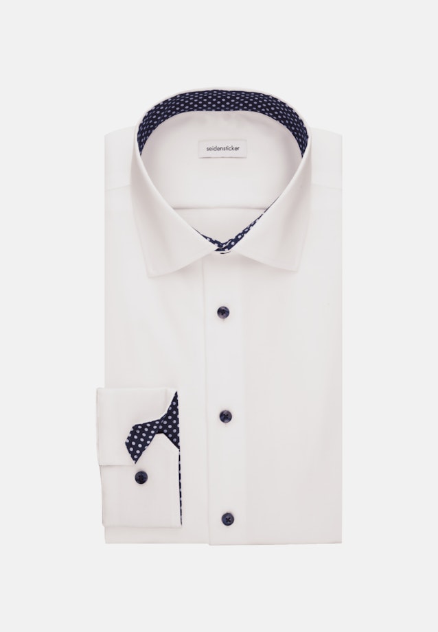 Non-iron Twill Business Shirt in Slim with Kent-Collar and extra long sleeve in White |  Seidensticker Onlineshop