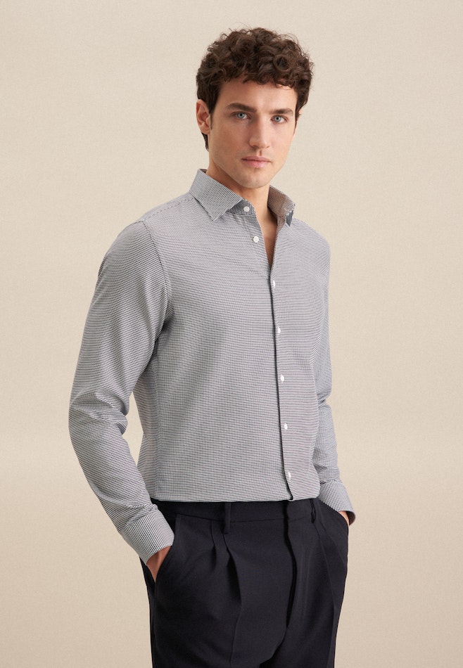 Slim Business Hemd Pepita in Dunkelblau | Seidensticker Onlineshop