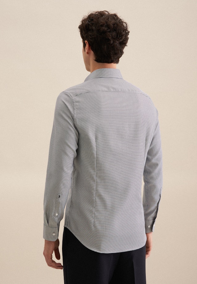 Easy-iron Satin Business Shirt in Slim with Kent-Collar in Dark Blue |  Seidensticker Onlineshop